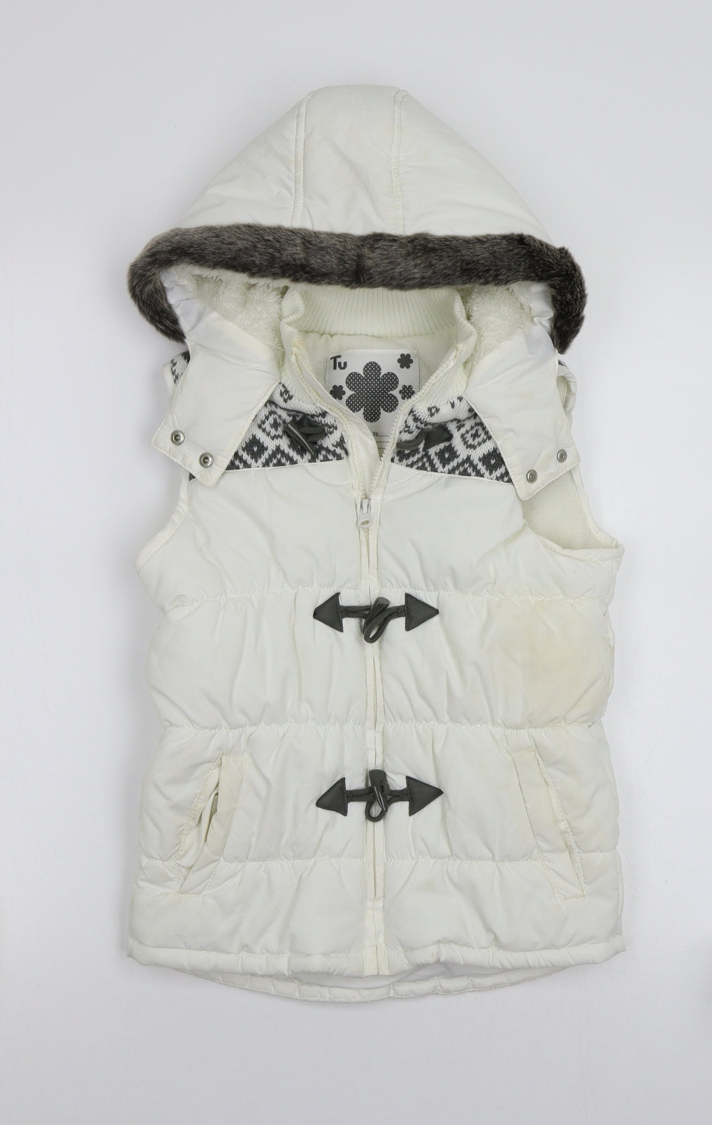 TU Girls White   Gilet Coat Size 9 Years