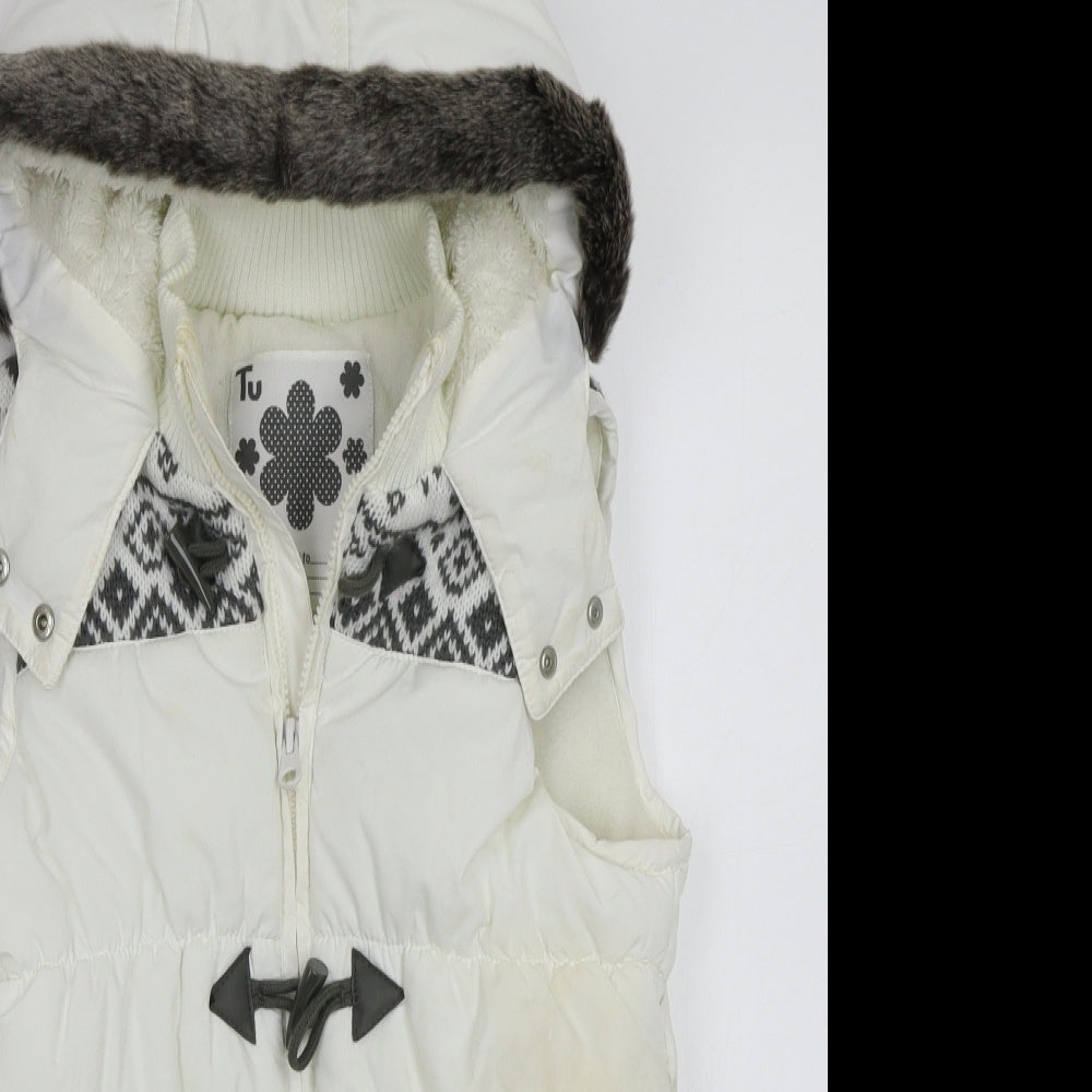 TU Girls White   Gilet Coat Size 9 Years