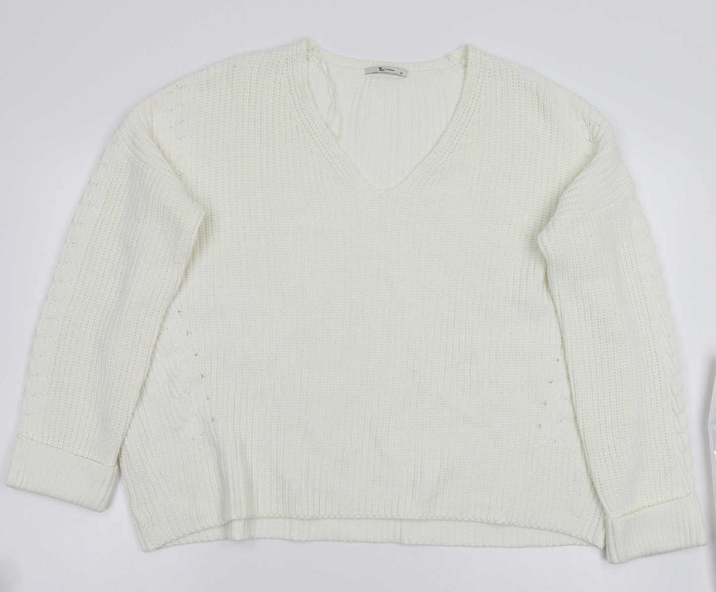 TU Womens White   Pullover Jumper Size 16