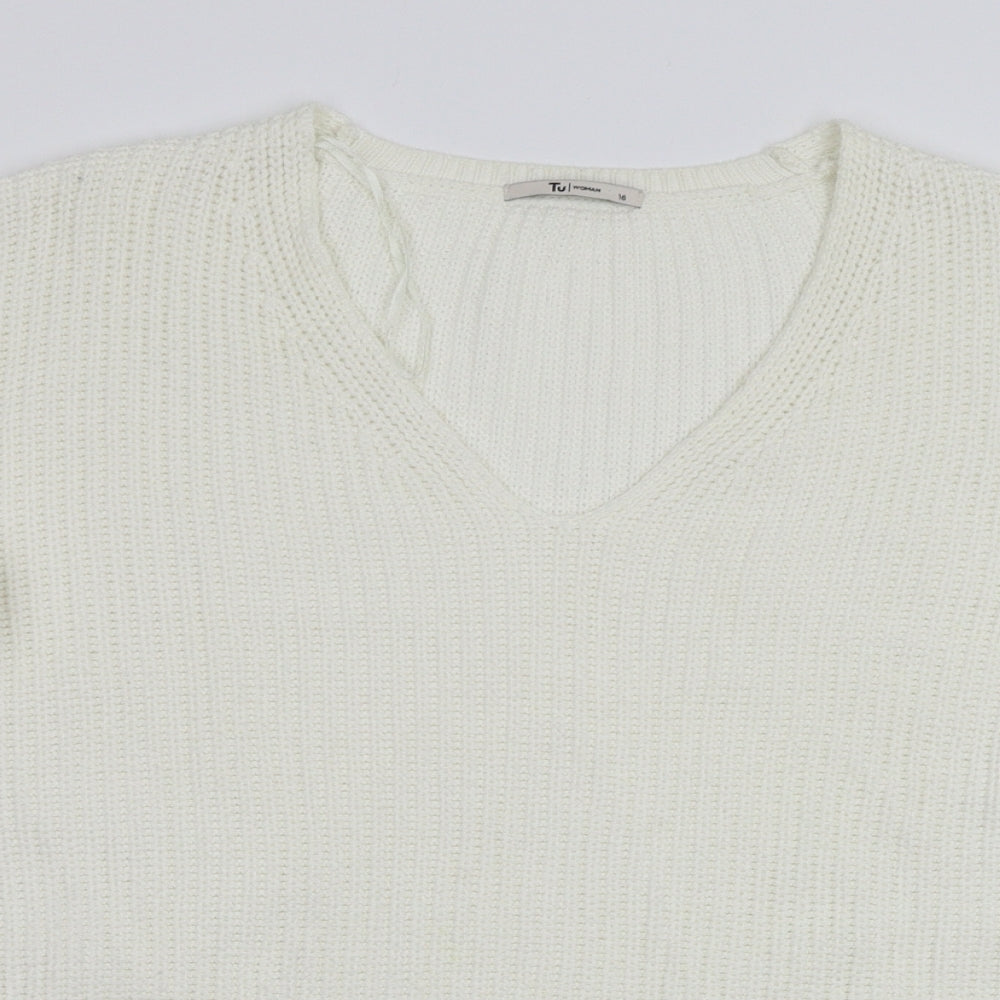 TU Womens White   Pullover Jumper Size 16