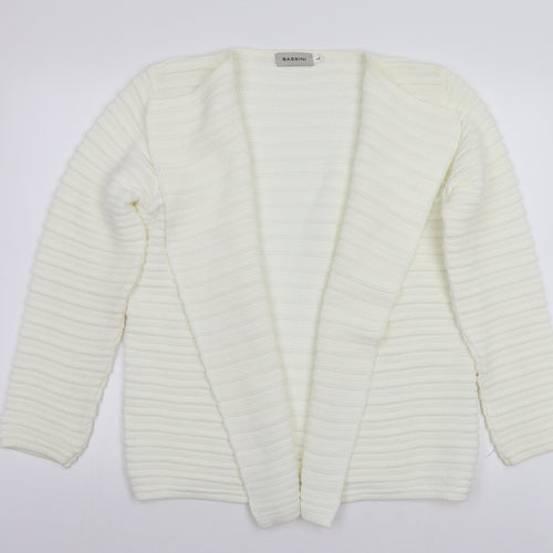 BASSINI Womens White   Cardigan Jumper Size L