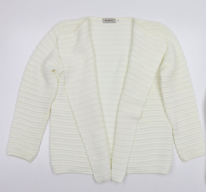 BASSINI Womens White   Cardigan Jumper Size L