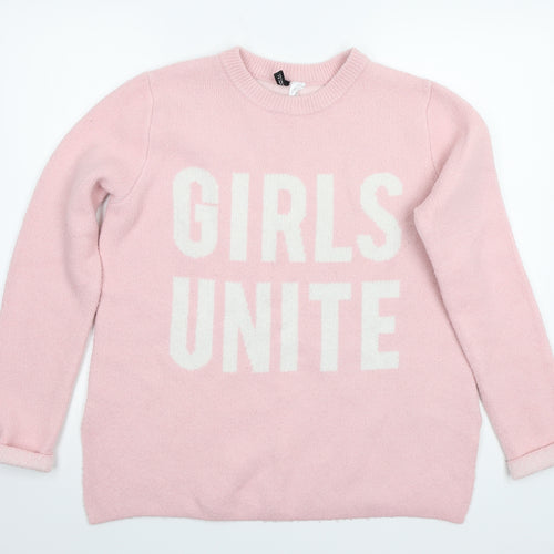 H&M Womens Pink   Pullover Jumper Size S