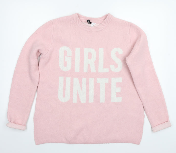 H&M Womens Pink   Pullover Jumper Size S