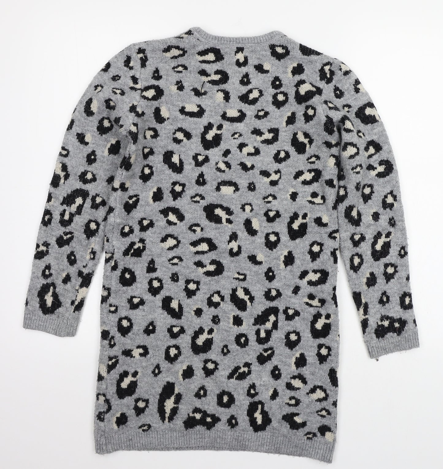 Primark Girls Grey Animal Print  Pullover Jumper Size 12 Years