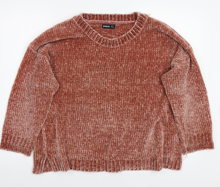 Stradivarius Womens Pink Pullover Jumper Size L