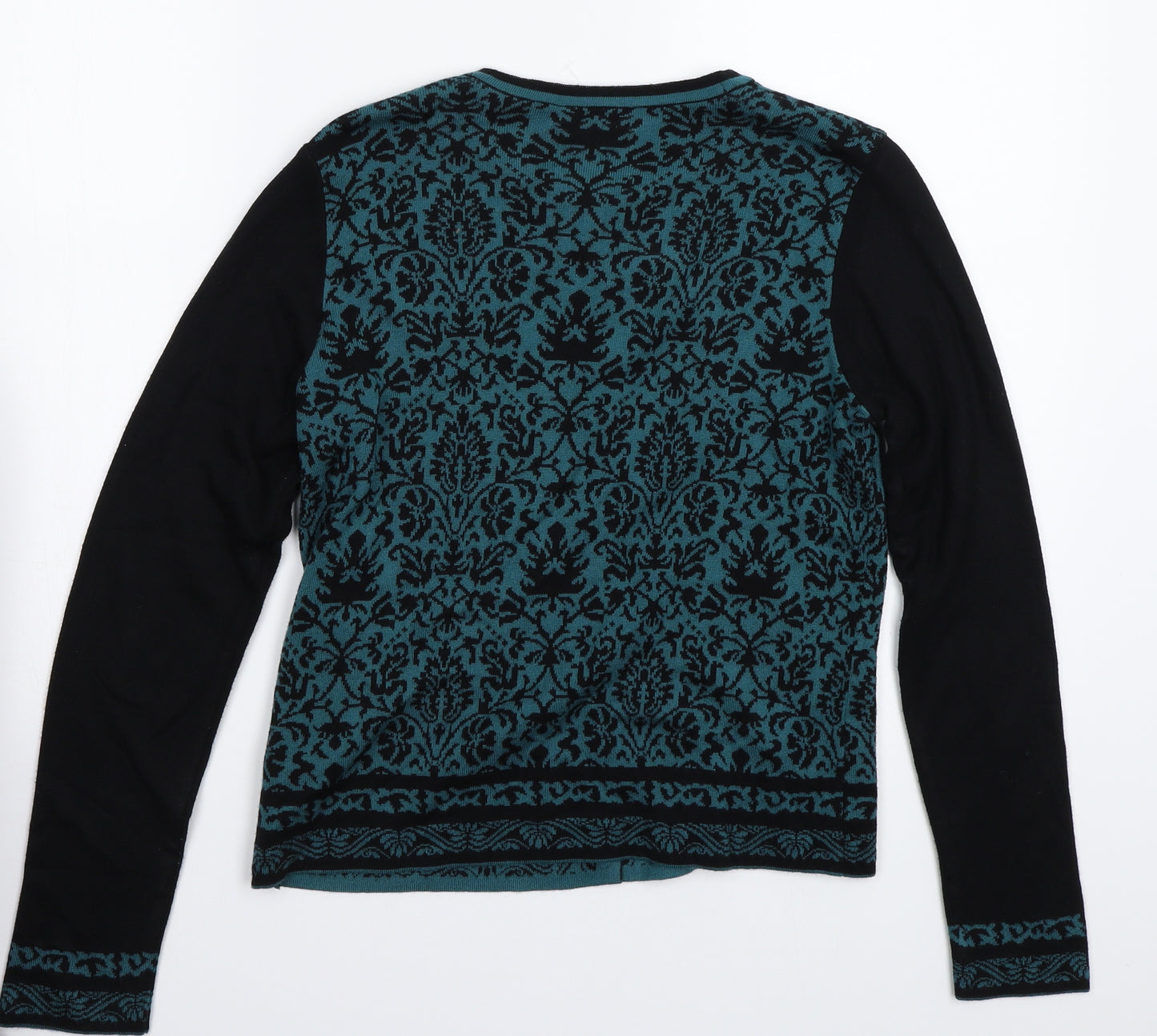 Per Una Womens Black Paisley  Cardigan Jumper Size 10