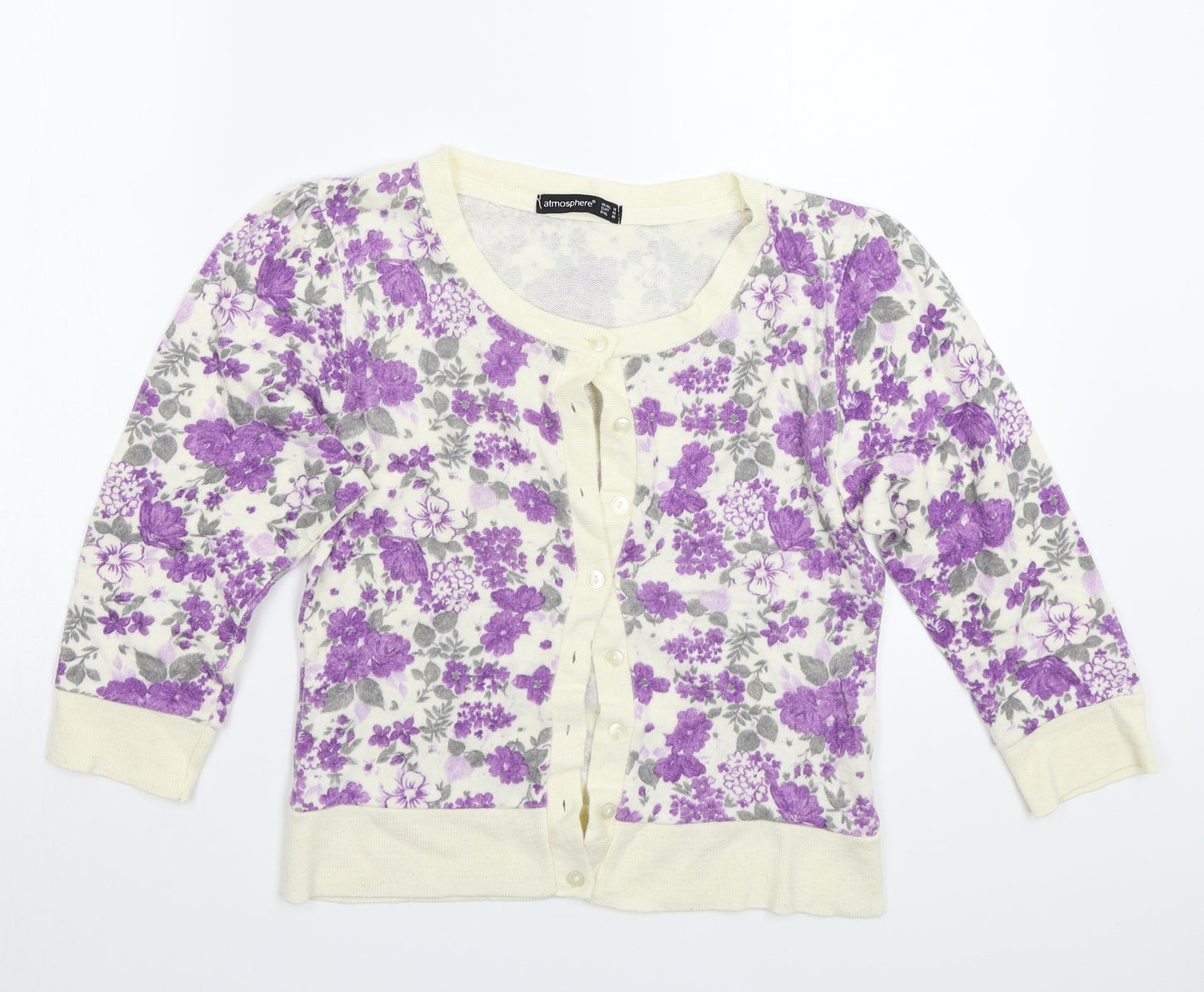 Primark Womens Beige Floral  Cardigan Jumper Size 14