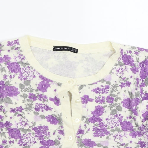 Primark Womens Beige Floral  Cardigan Jumper Size 14