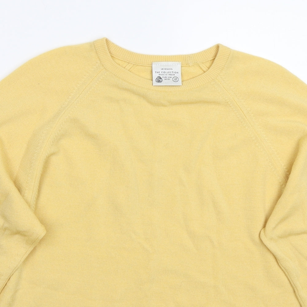 House of Fraser Womens Yellow   Pullover Jumper Size 12