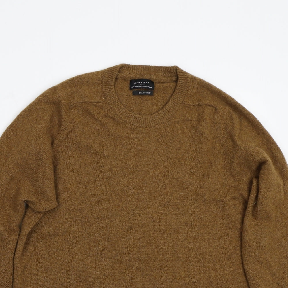 Zara Mens Brown   Pullover Jumper Size M
