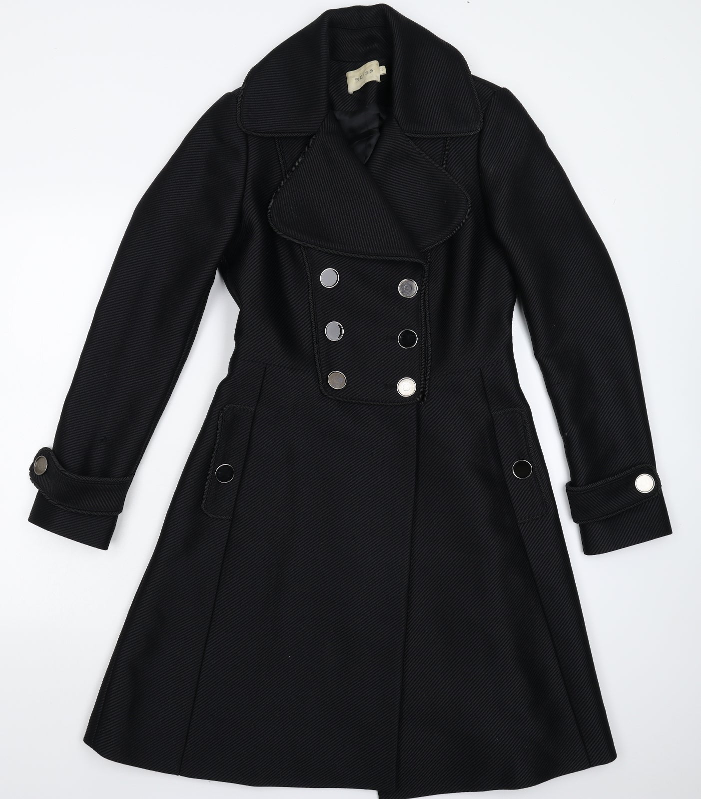Reiss Womens Black   Overcoat Coat Size S