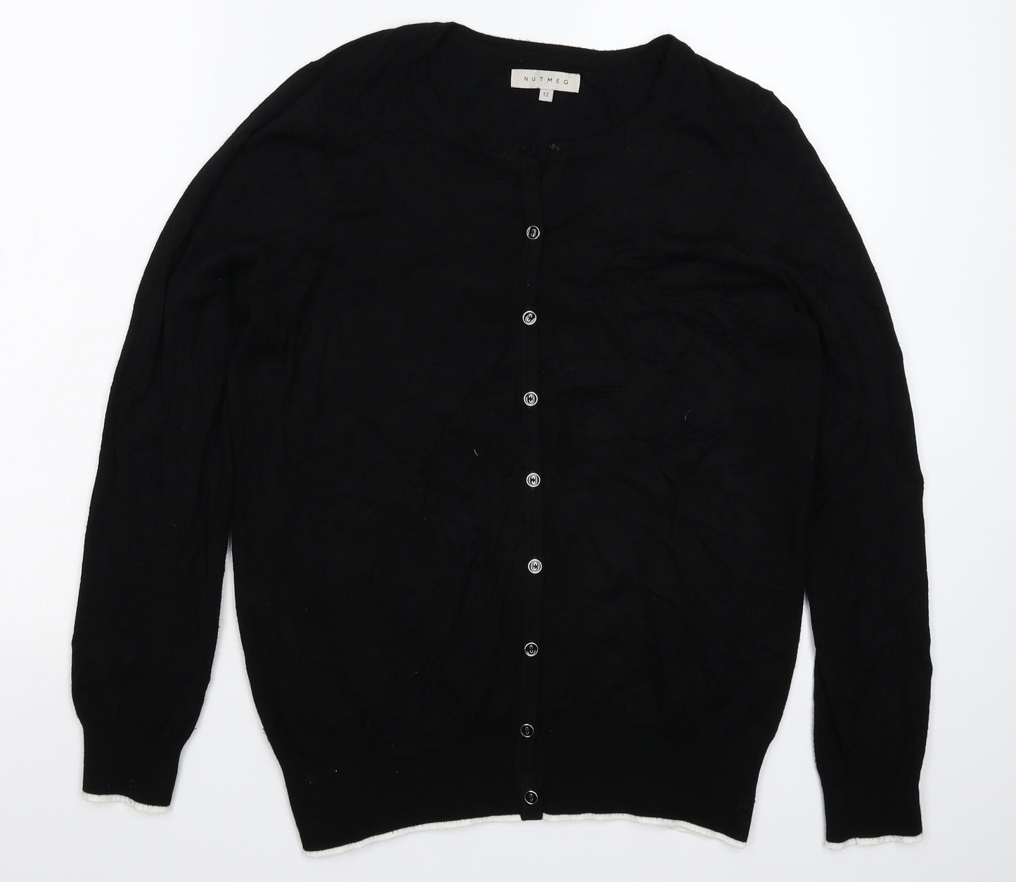 Nutmeg Womens Black  Knit Cardigan Jumper Size 12
