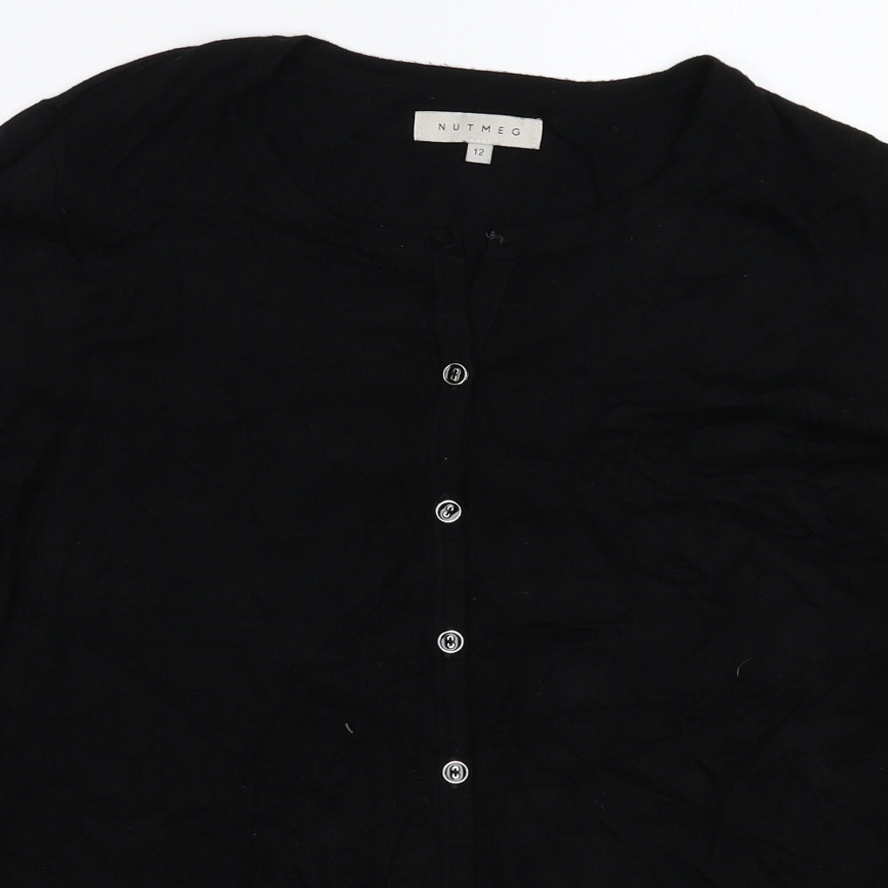 Nutmeg Womens Black  Knit Cardigan Jumper Size 12