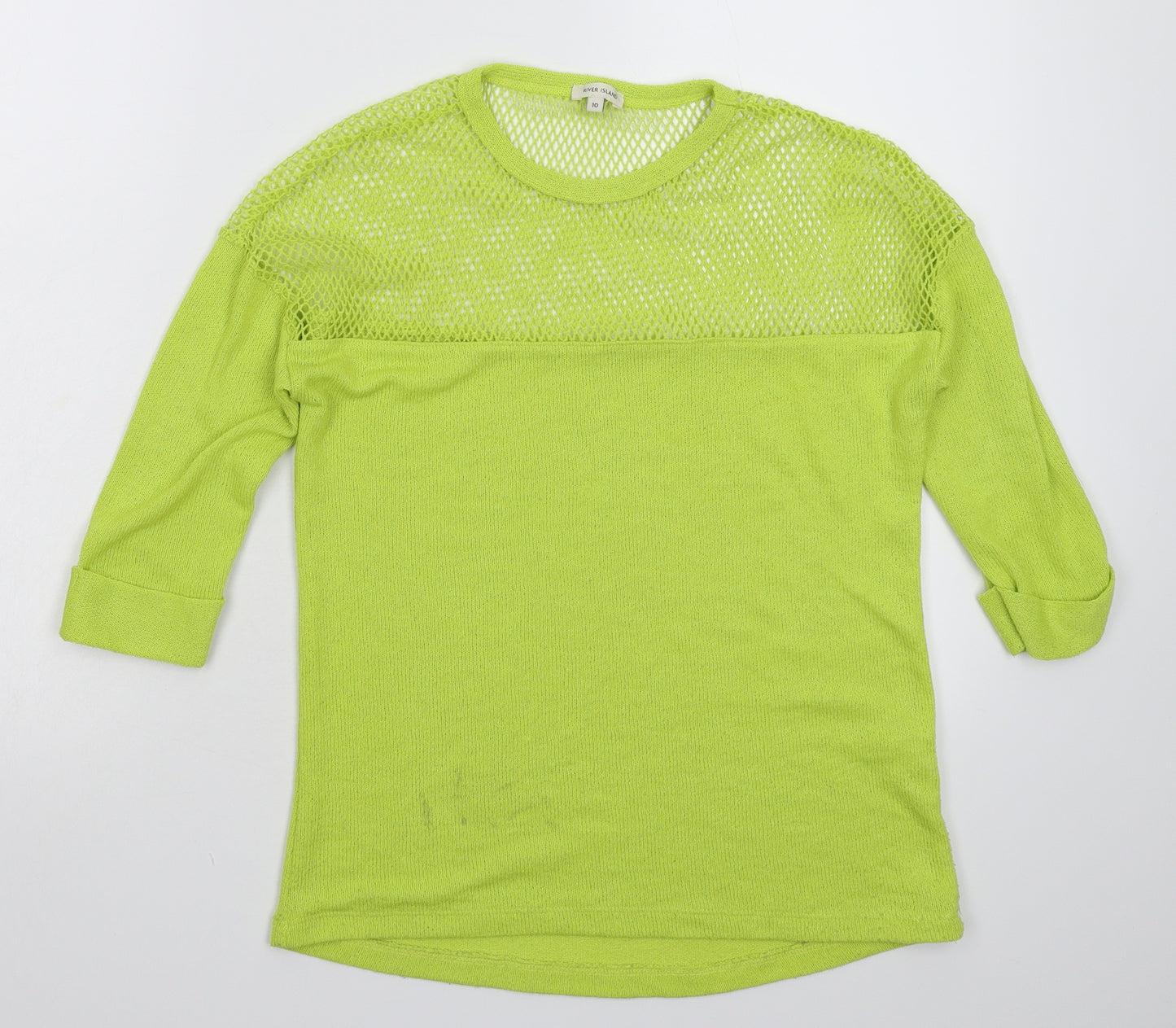 River Island Womens Green  Knit Pullover Jumper Size 10