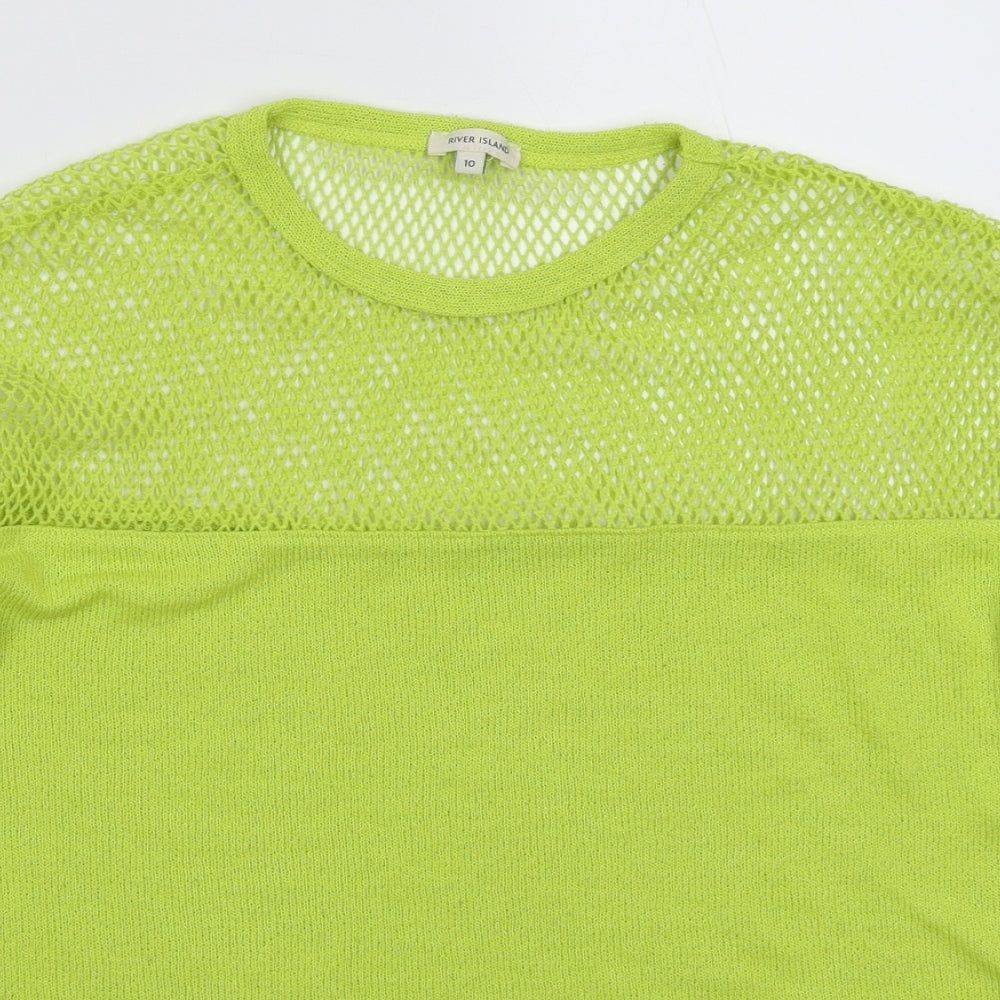 River Island Womens Green  Knit Pullover Jumper Size 10