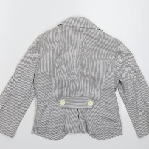 BCBGeneration Womens Grey Striped  Jacket Blazer Size S