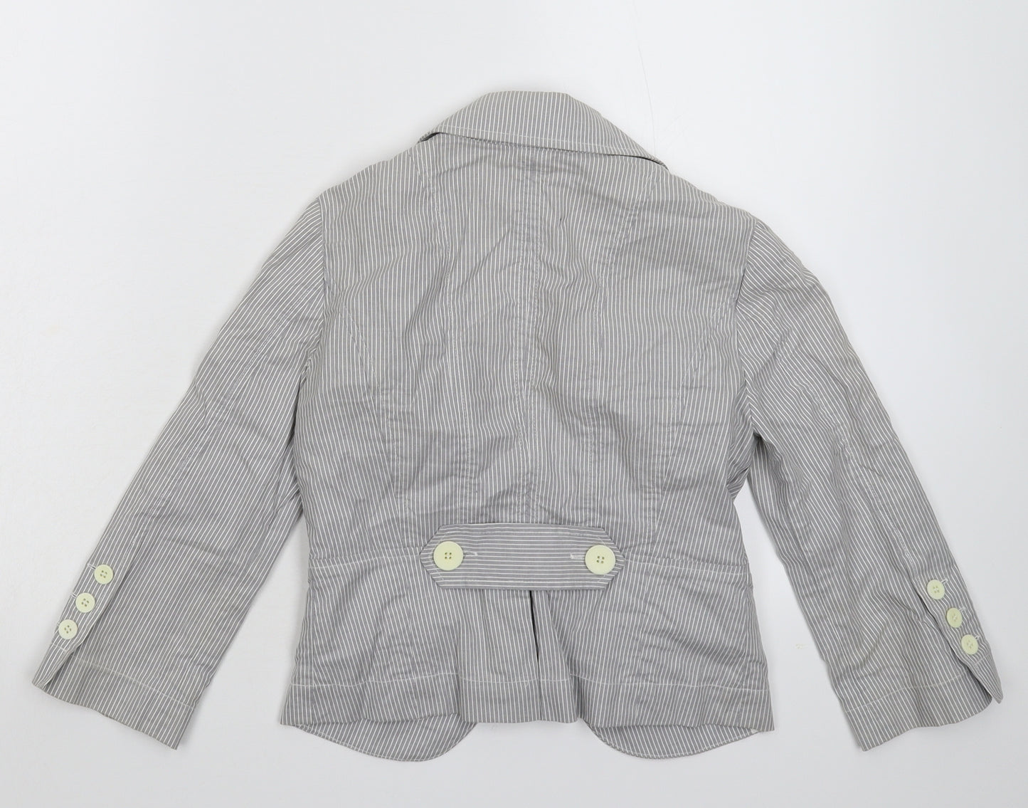 BCBGeneration Womens Grey Striped  Jacket Blazer Size S