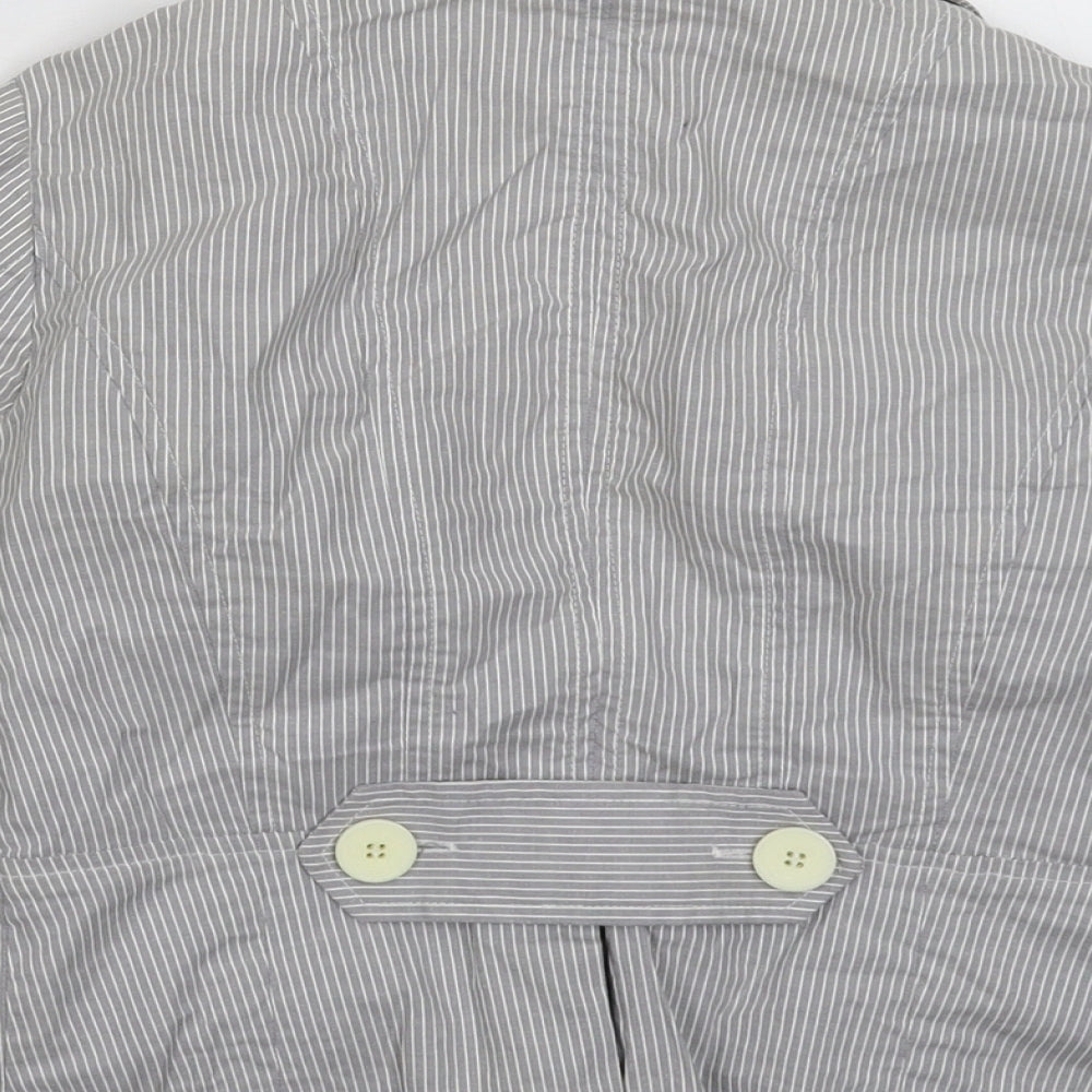 BCBGeneration Womens Grey Striped  Jacket Blazer Size S