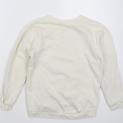 H&M Womens White   Pullover Sweatshirt Size S