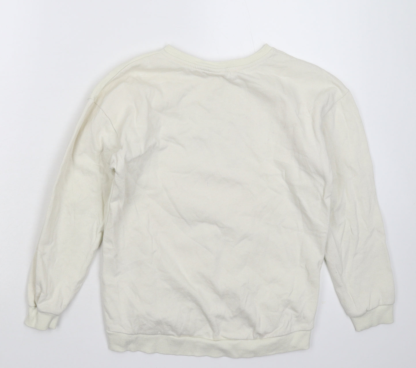 H&M Womens White   Pullover Sweatshirt Size S