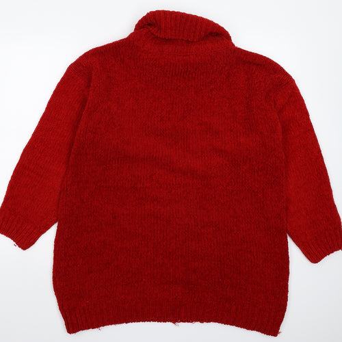C&A Womens Red  Knit Pullover Jumper One Size