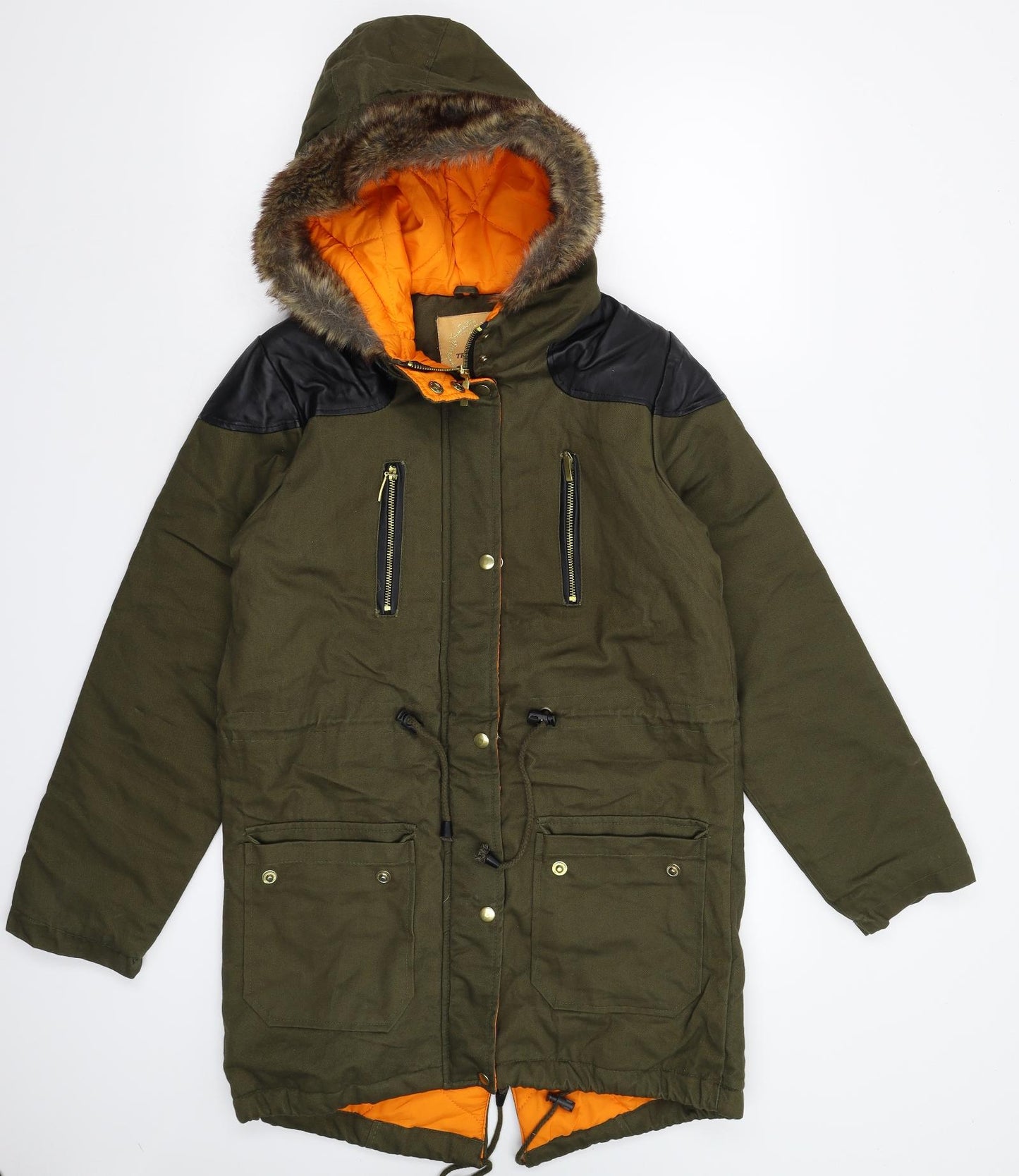 Trinity Womens Green   Parka Coat Size S