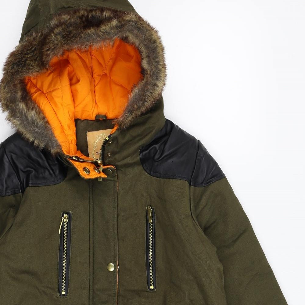 Trinity Womens Green   Parka Coat Size S