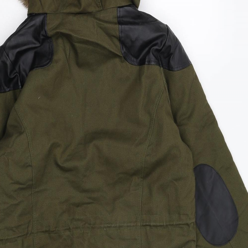 Trinity Womens Green   Parka Coat Size S