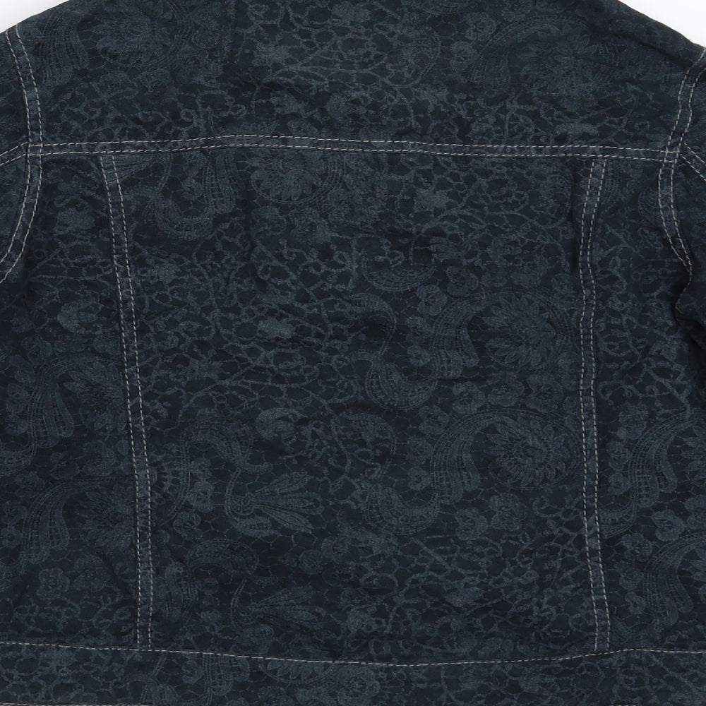MORE & MORE Womens Blue Floral  Jacket  Size L