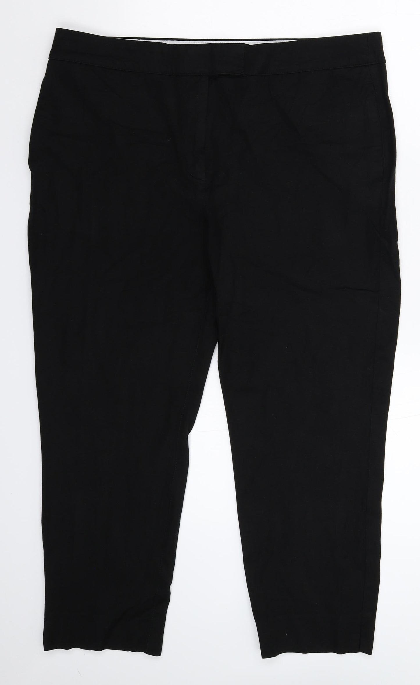 NEXT Womens Black   Cropped Trousers Size 16 L25 in