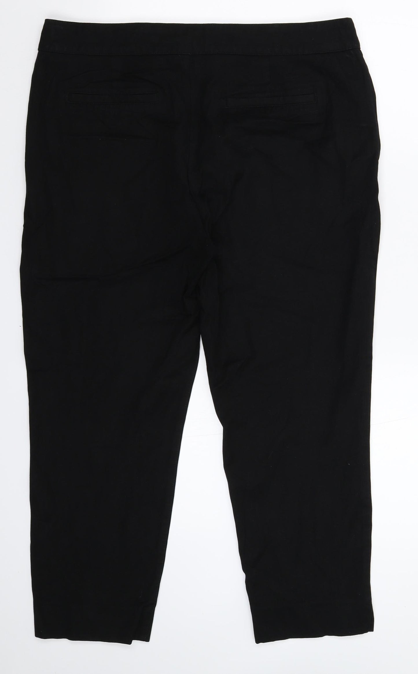 NEXT Womens Black   Cropped Trousers Size 16 L25 in