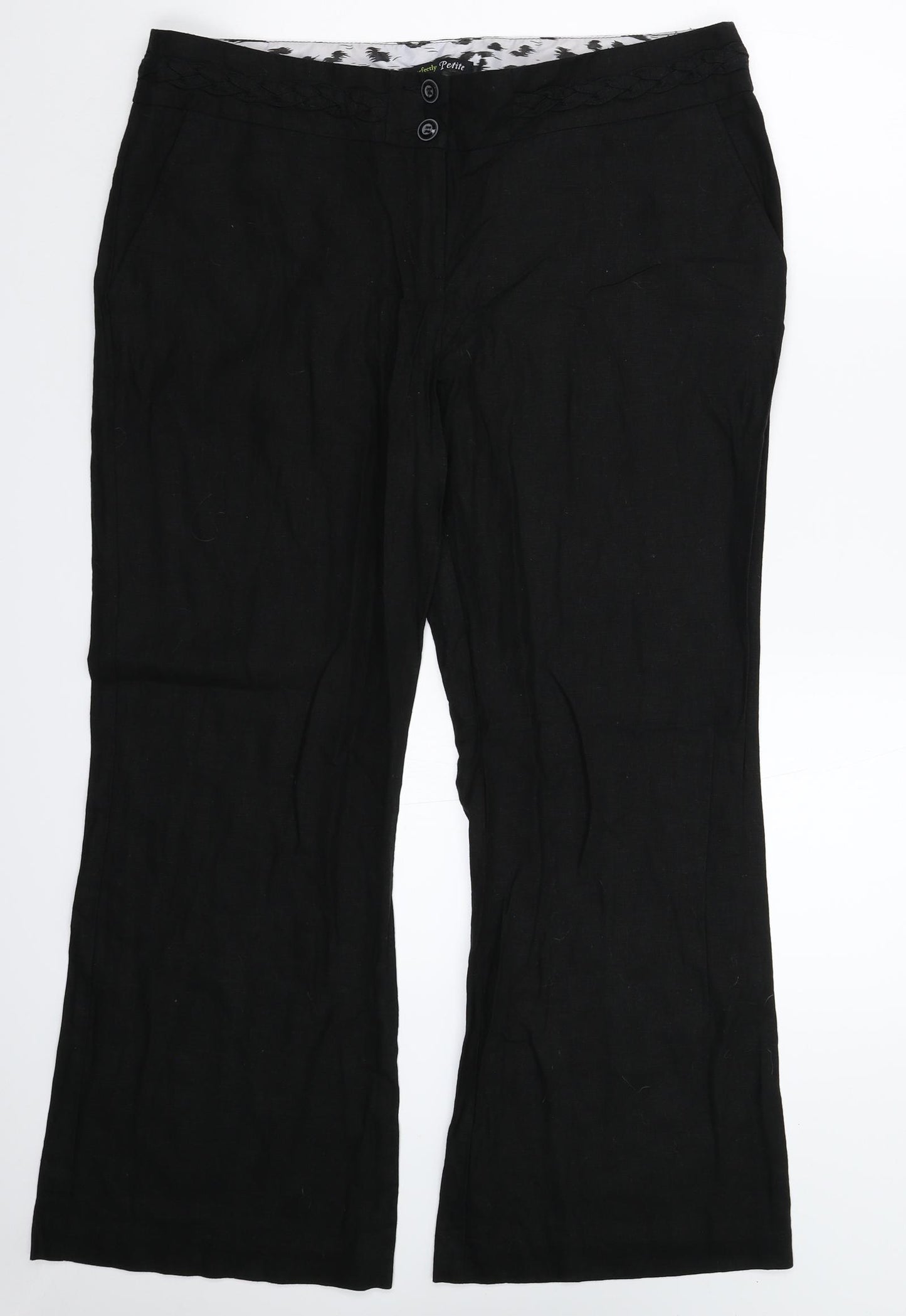 George Womens Black   Trousers  Size 16 L27 in