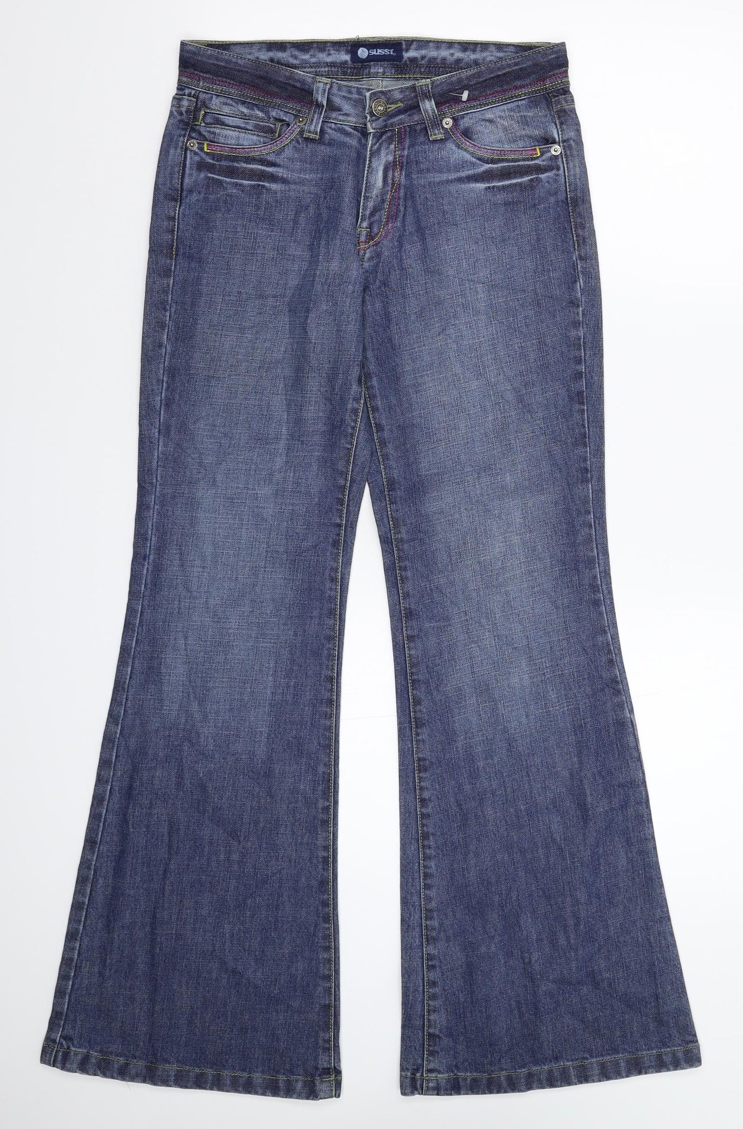 Susst Womens Blue  Denim Flared Jeans Size 8 L30 in