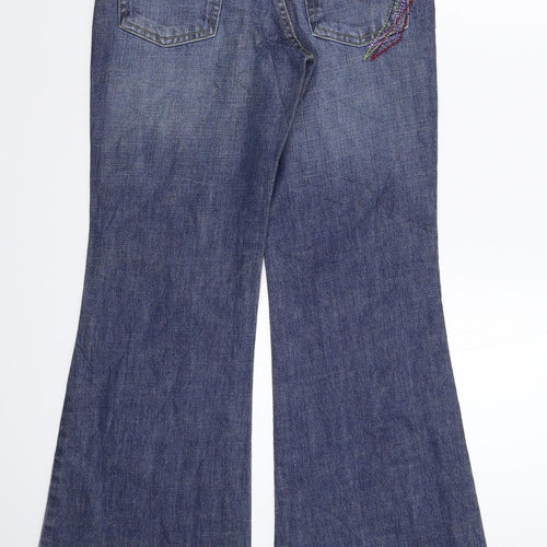 Susst Womens Blue  Denim Flared Jeans Size 8 L30 in