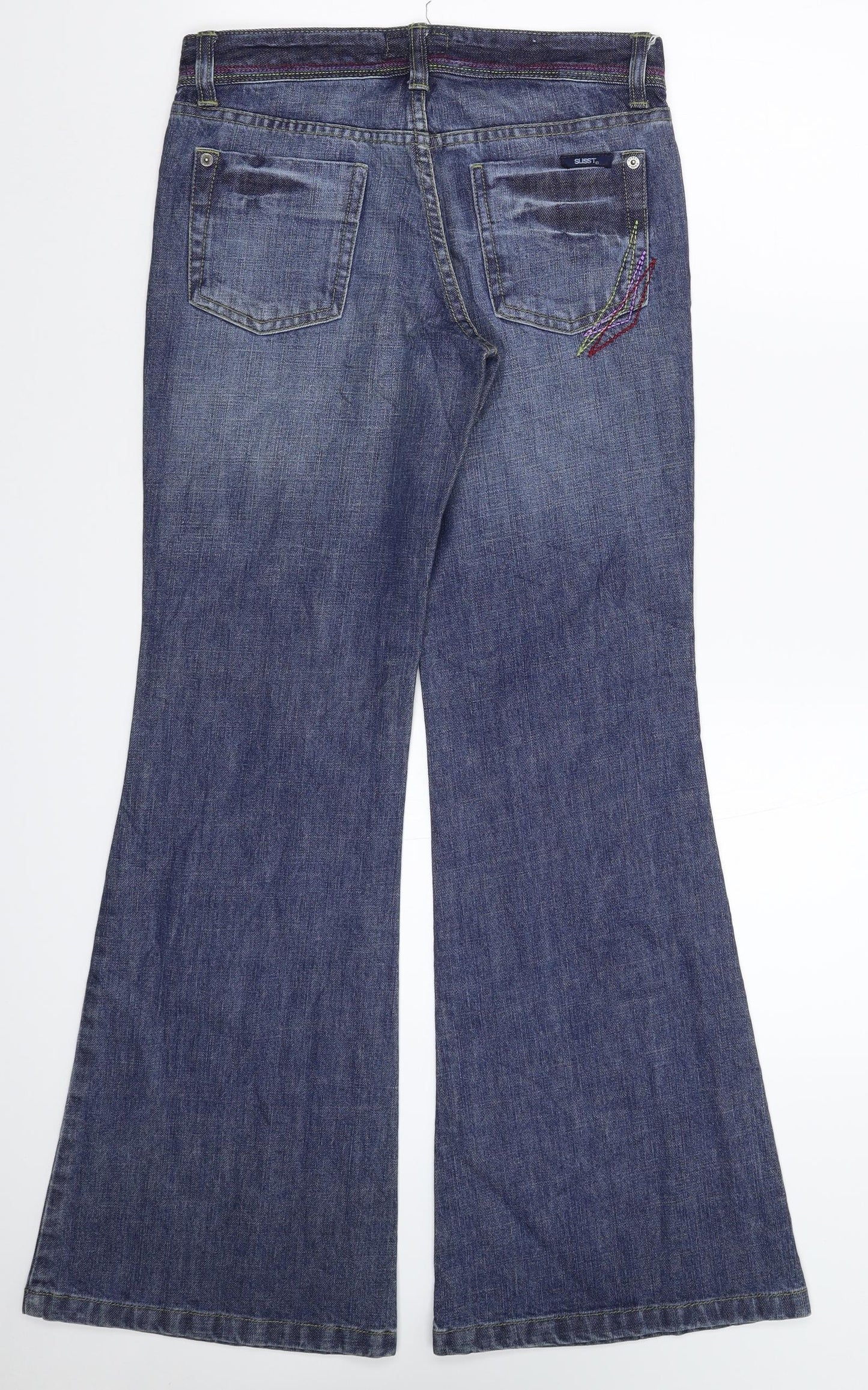 Susst Womens Blue  Denim Flared Jeans Size 8 L30 in