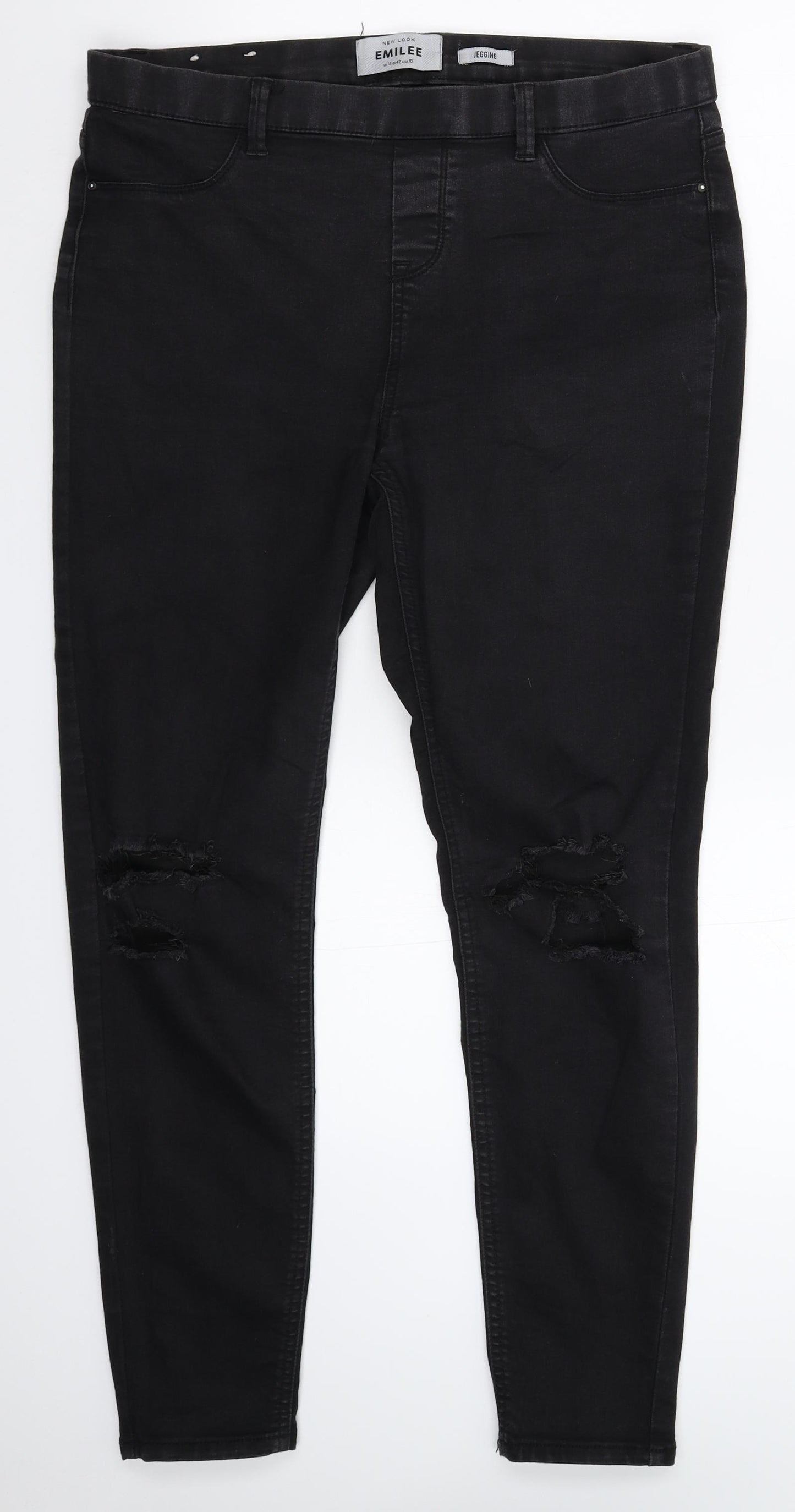 New Look Womens Black  Denim Jegging Jeans Size 14 L28 in