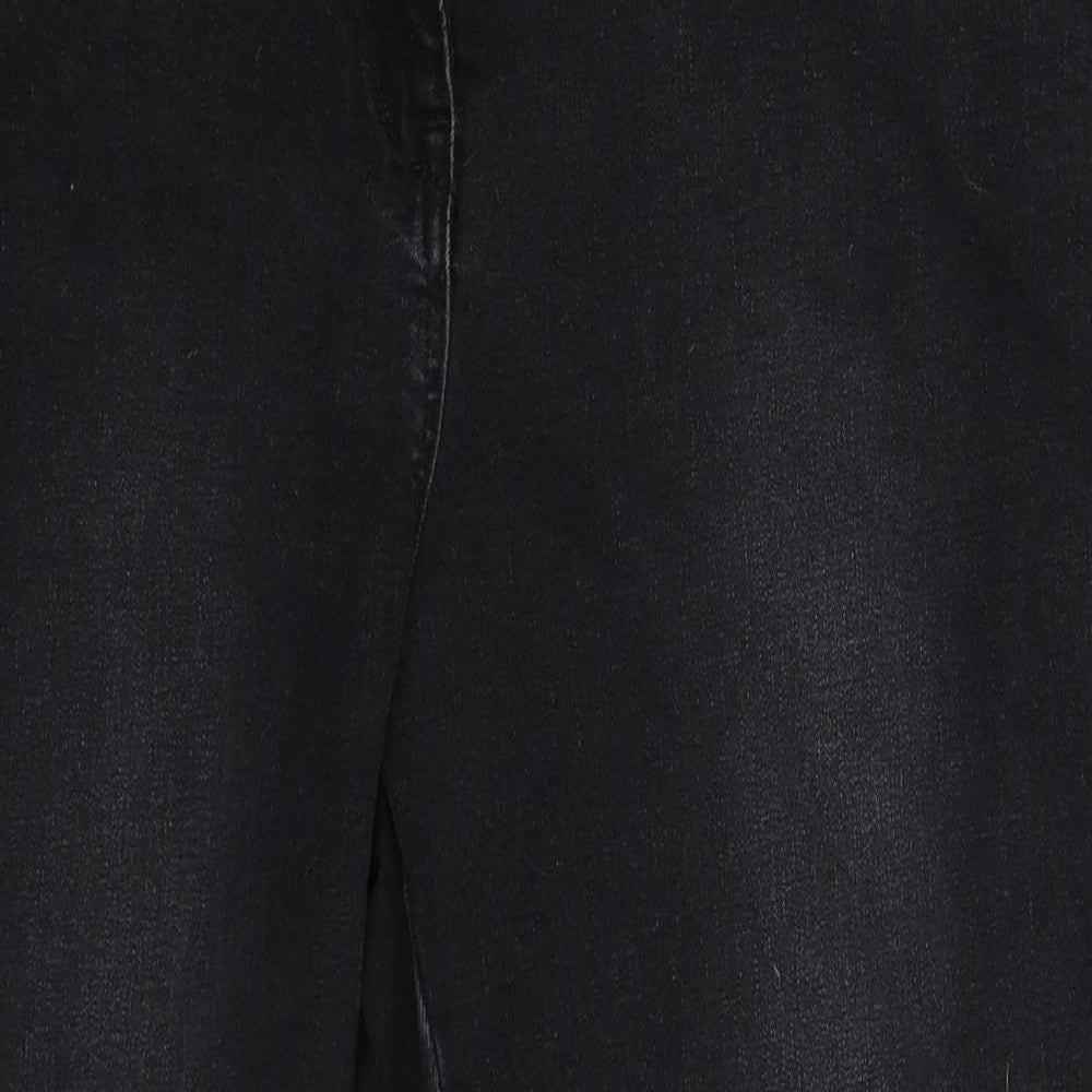 Matalan Womens Black Striped Denim Skinny Jeans Size 18 L27 in