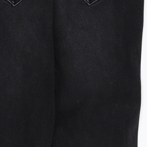 Matalan Womens Black Striped Denim Skinny Jeans Size 18 L27 in
