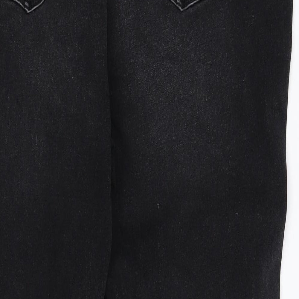 Matalan Womens Black Striped Denim Skinny Jeans Size 18 L27 in