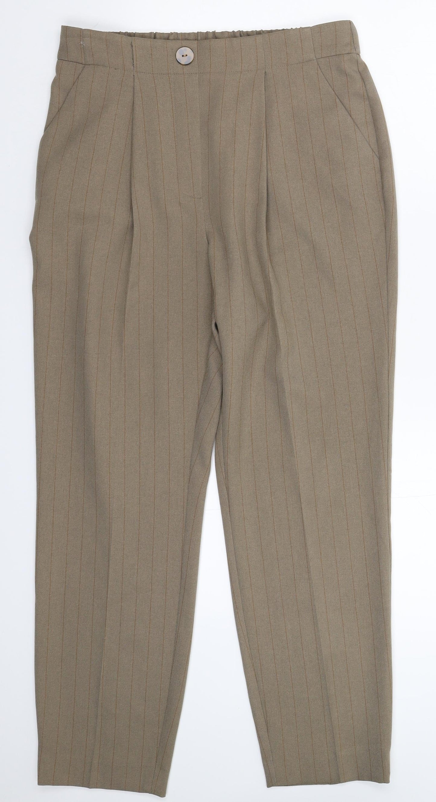 Primark Womens Grey Striped  Trousers  Size 12 L28 in