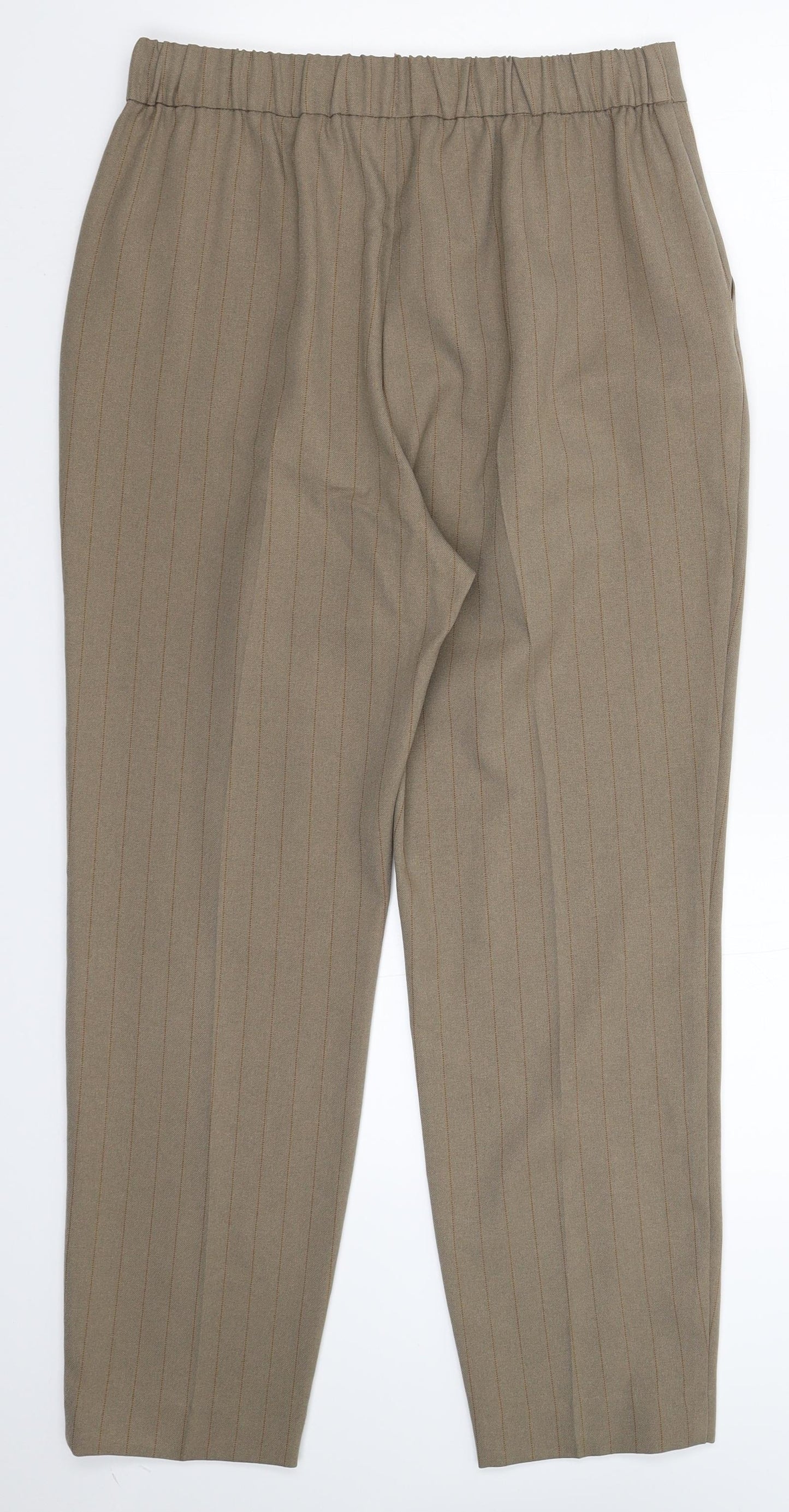 Primark Womens Grey Striped  Trousers  Size 12 L28 in