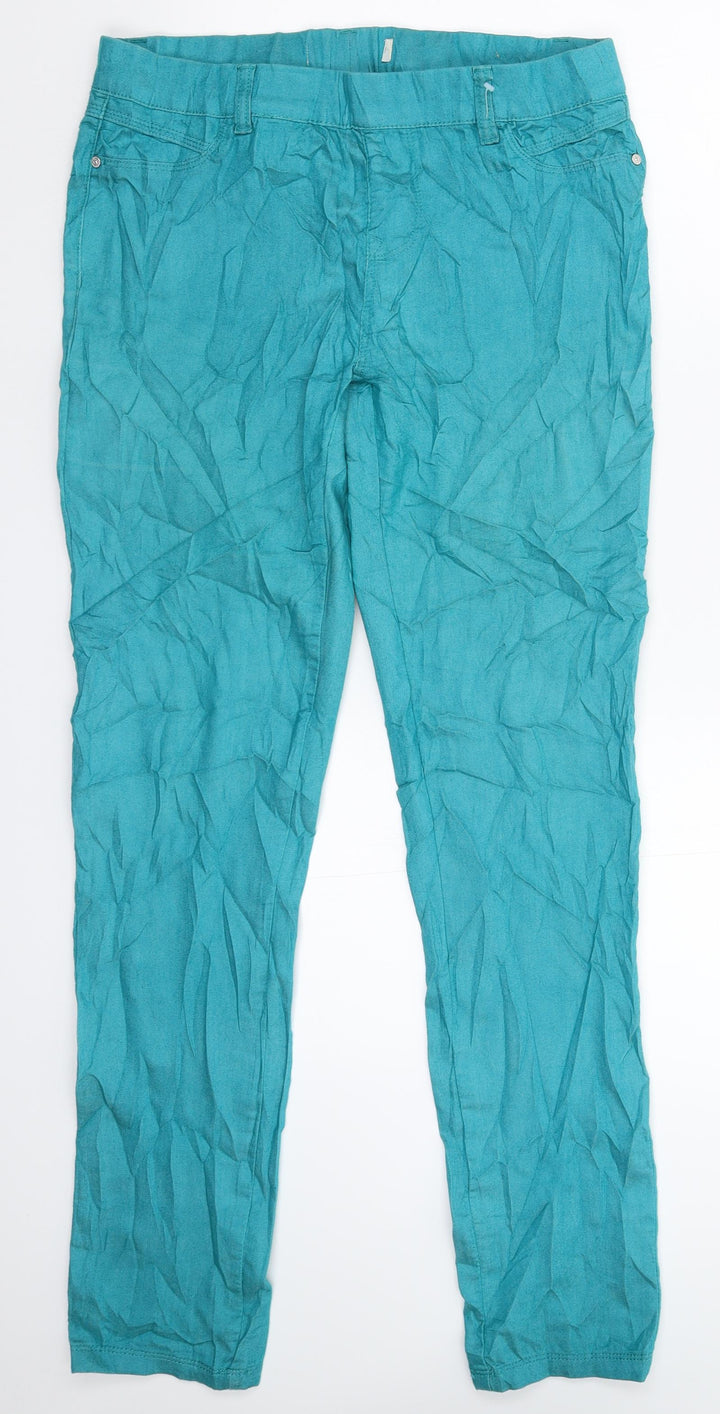 Preworn Womens Green Denim Jegging Jeans Size 32 in L30 in