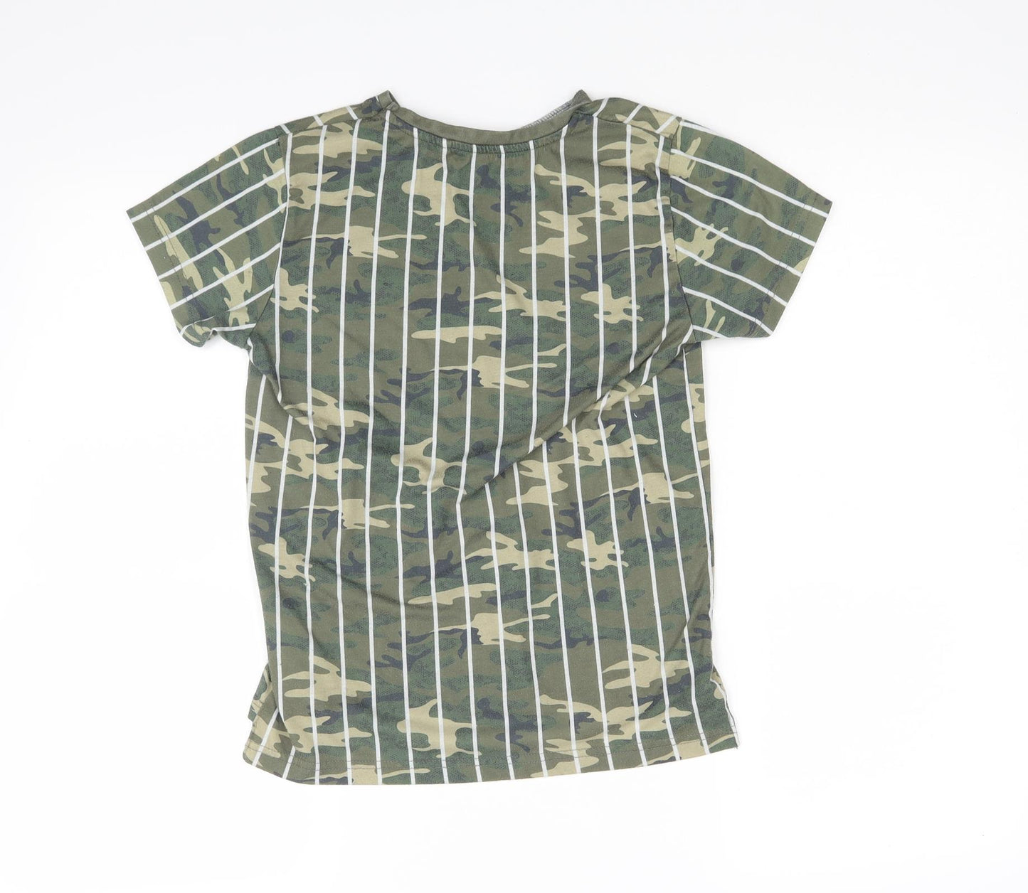 Primark Boys Green Striped  Basic T-Shirt Size 9-10 Years