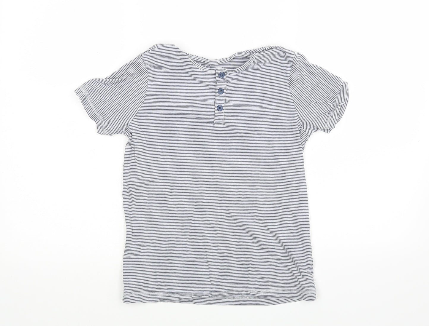 George Boys Blue Striped Jersey Basic T-Shirt Size 10-11 Years