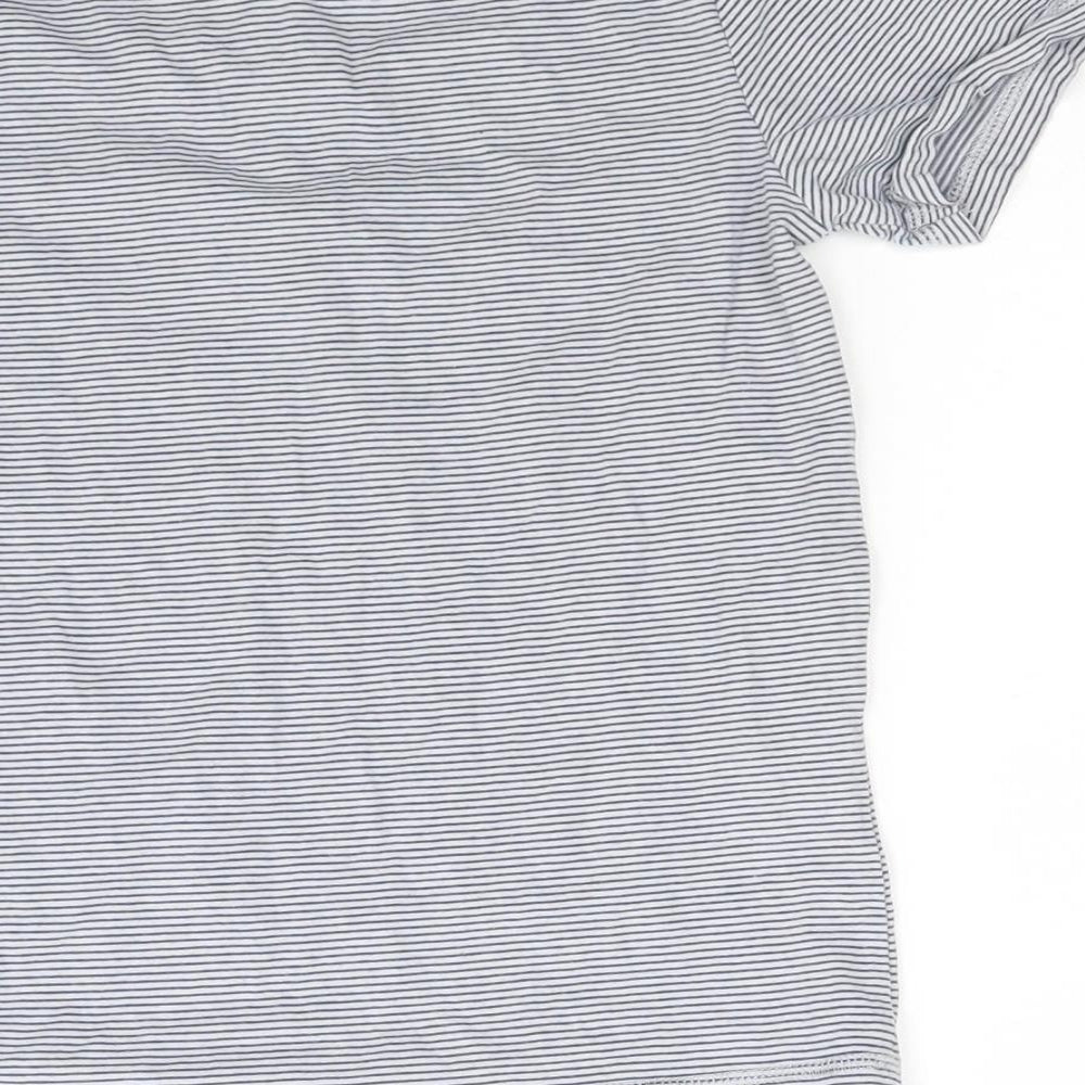 George Boys Blue Striped Jersey Basic T-Shirt Size 10-11 Years