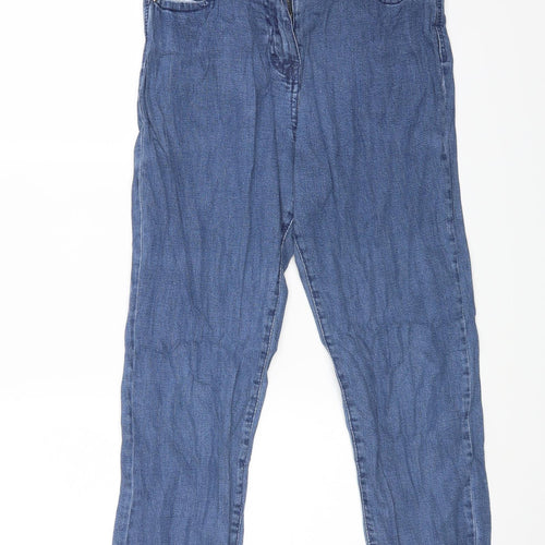 Being casual Womens Blue  Denim Straight Jeans Size 14 L25 in
