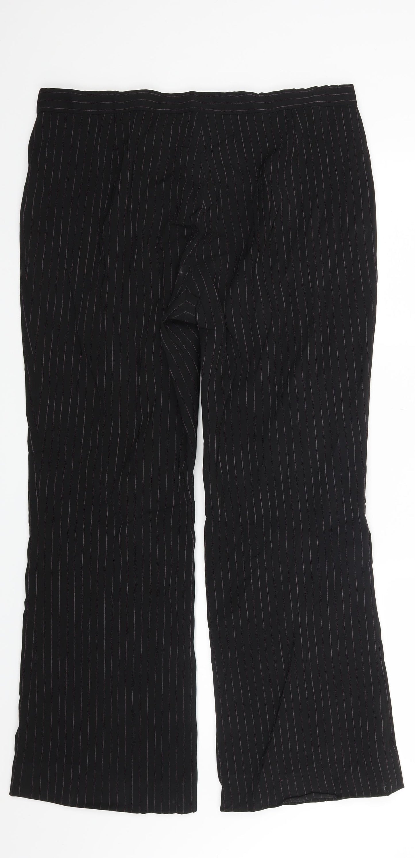 River Island Womens Black Striped  Trousers  Size 16 L27 in