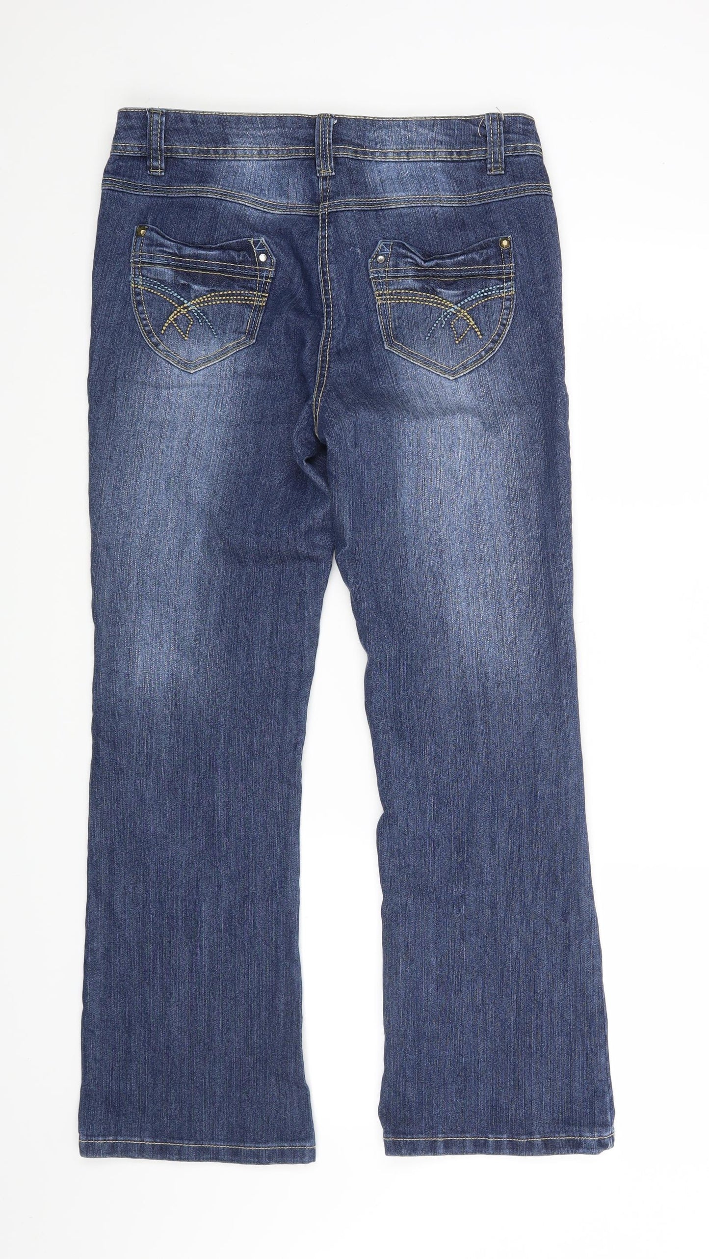 TU Womens Blue  Denim Bootcut Jeans Size 10 L28 in