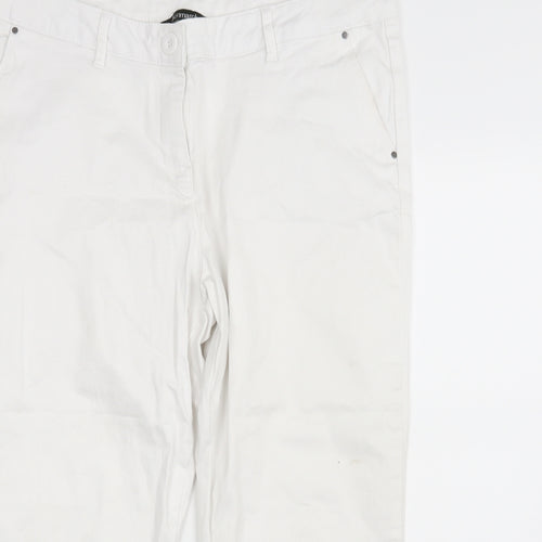 Bonmarché Womens White  Denim Cropped Jeans Size 16 L20 in - m